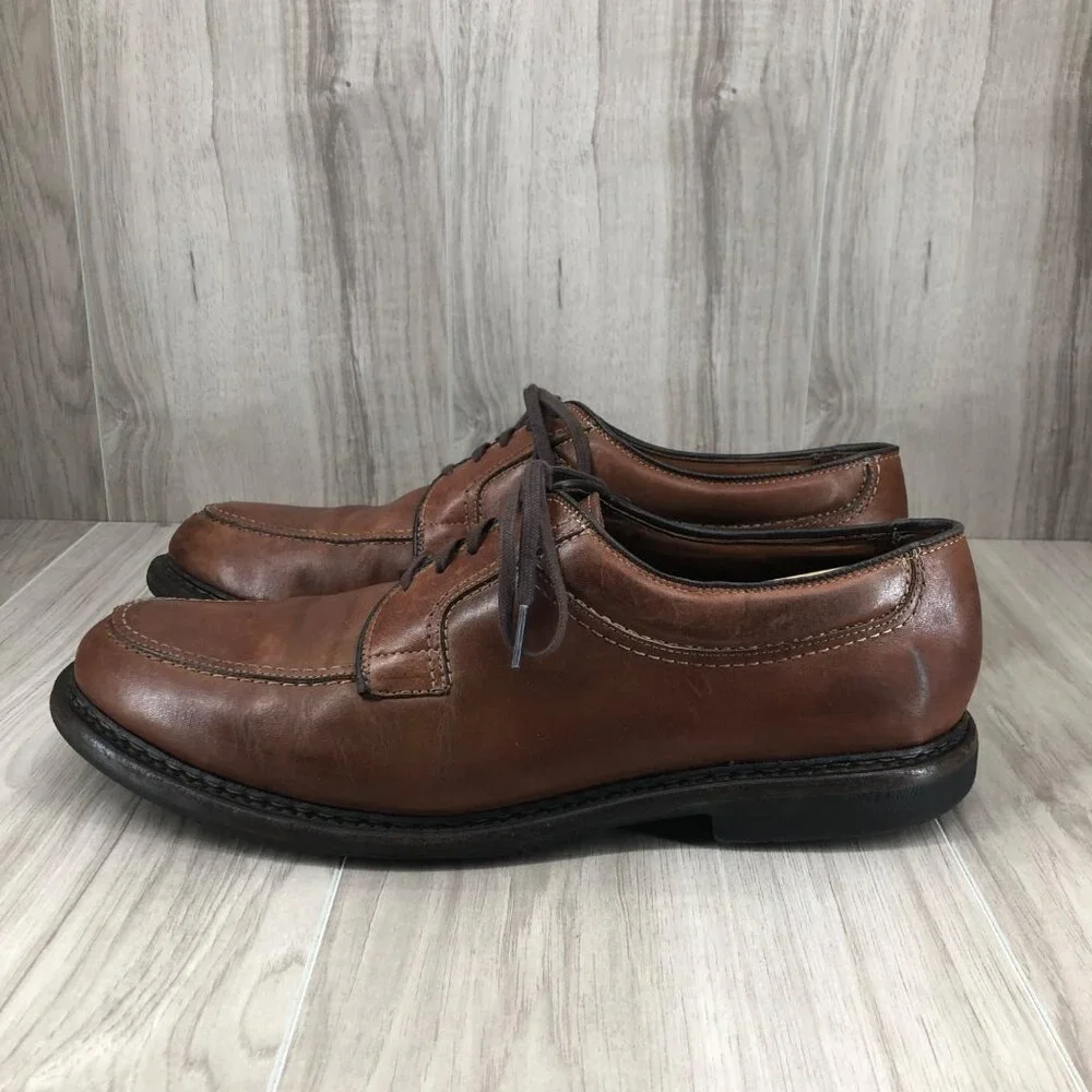 Allen Edmonds Shoes Mens 11B Wilbert Brown Leather Lace Up Derby Oxfords